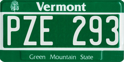 VT license plate PZE293