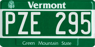 VT license plate PZE295