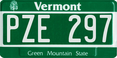 VT license plate PZE297