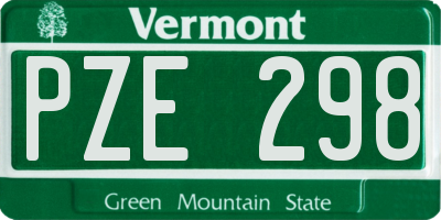 VT license plate PZE298