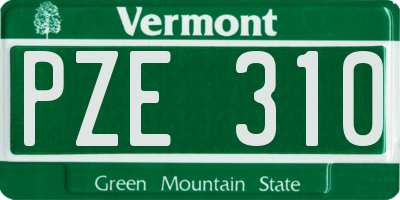 VT license plate PZE310