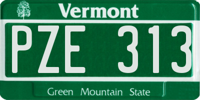 VT license plate PZE313