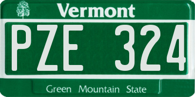 VT license plate PZE324