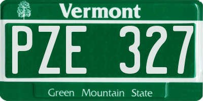 VT license plate PZE327