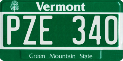 VT license plate PZE340