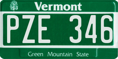 VT license plate PZE346