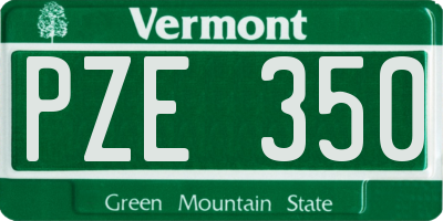 VT license plate PZE350