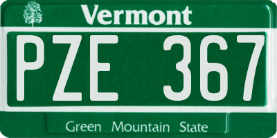 VT license plate PZE367