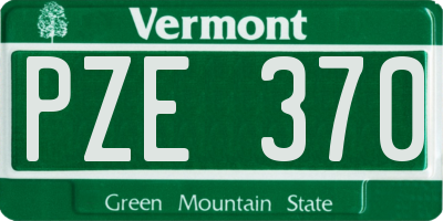 VT license plate PZE370