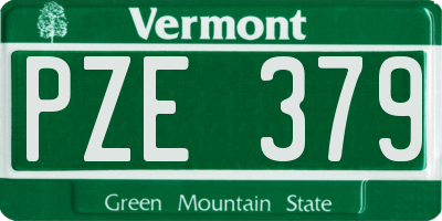 VT license plate PZE379