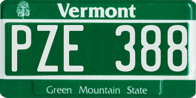 VT license plate PZE388