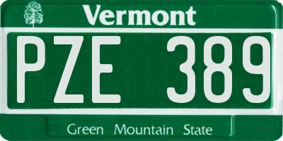 VT license plate PZE389