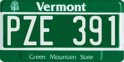 VT license plate PZE391