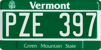VT license plate PZE397