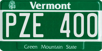 VT license plate PZE400