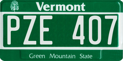 VT license plate PZE407
