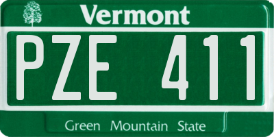 VT license plate PZE411