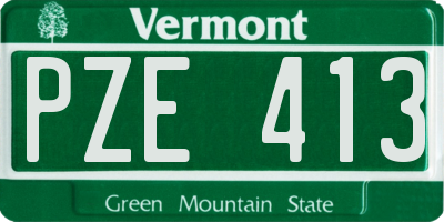 VT license plate PZE413