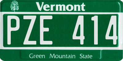 VT license plate PZE414