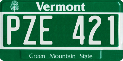 VT license plate PZE421