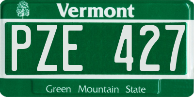 VT license plate PZE427