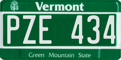 VT license plate PZE434