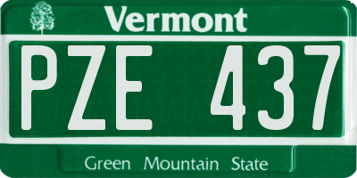 VT license plate PZE437