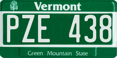 VT license plate PZE438