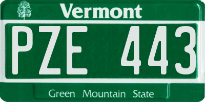 VT license plate PZE443