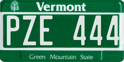 VT license plate PZE444