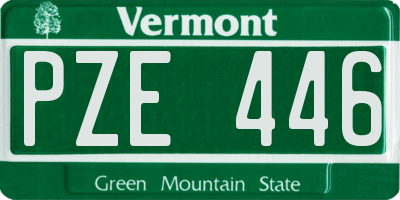 VT license plate PZE446