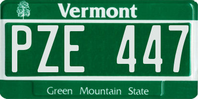 VT license plate PZE447