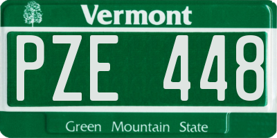 VT license plate PZE448