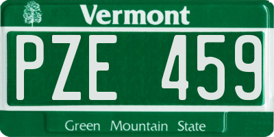 VT license plate PZE459