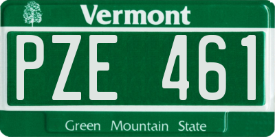 VT license plate PZE461