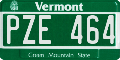 VT license plate PZE464