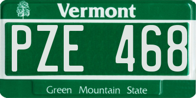VT license plate PZE468