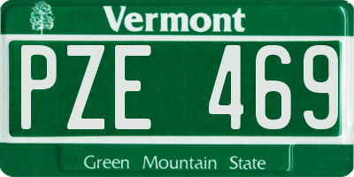 VT license plate PZE469