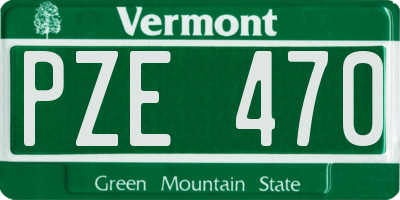 VT license plate PZE470