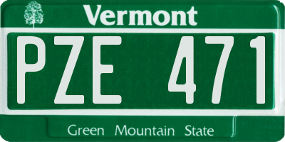 VT license plate PZE471