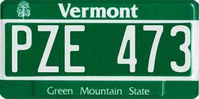 VT license plate PZE473