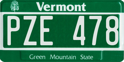 VT license plate PZE478