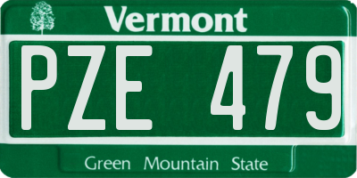 VT license plate PZE479