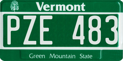 VT license plate PZE483