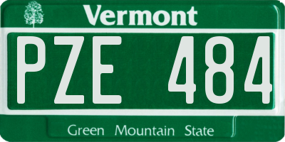 VT license plate PZE484