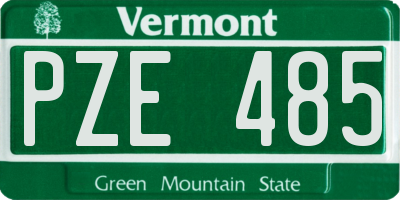 VT license plate PZE485