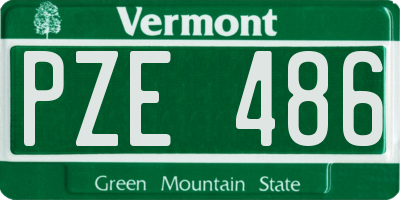 VT license plate PZE486
