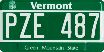 VT license plate PZE487