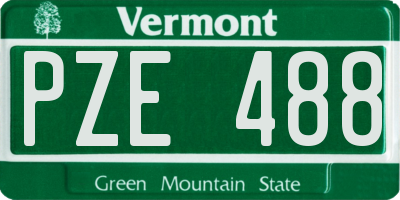 VT license plate PZE488