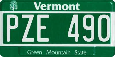 VT license plate PZE490